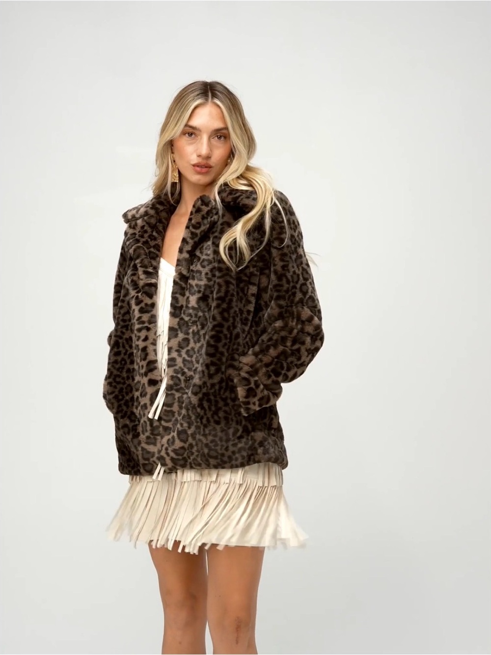 Shyanne Women’s Leopard Print Faux Fur Jacket